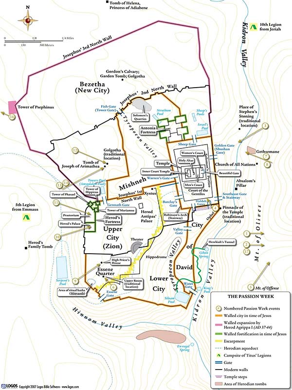 Jerusalem Outline Map