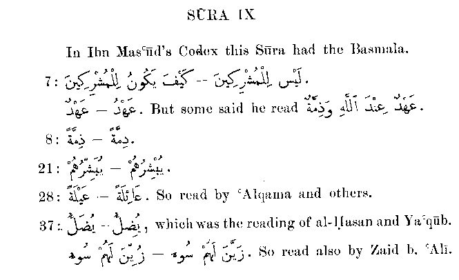 Materials for the History of the Text of the Qur'an [Codex of Ibn Mas'ud]