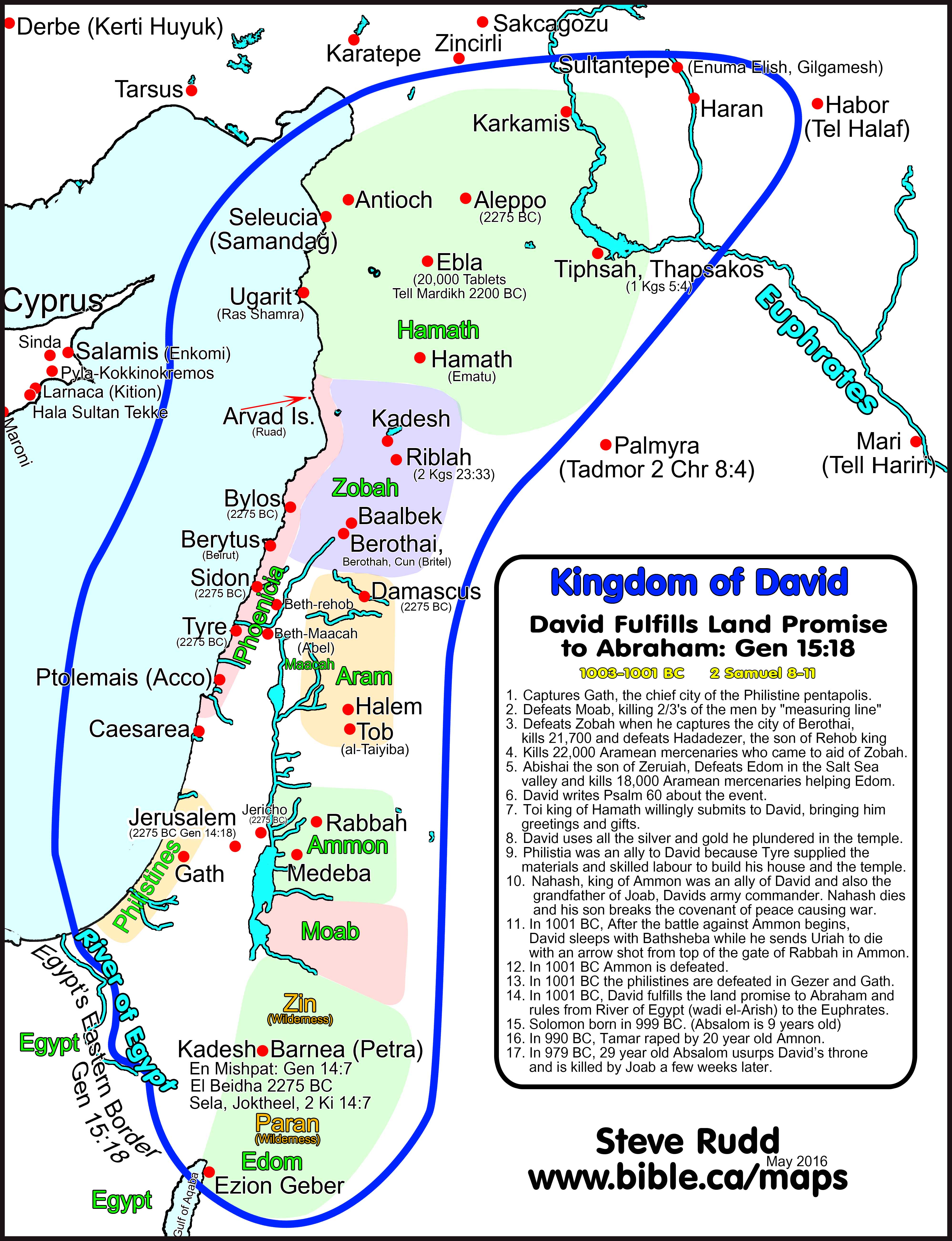 Maps Master Archeological Bible Study Map Israel Promised Land 2samuel8 1chronicles18 David Fulfills Abrahams Land Promise 997 995bc 